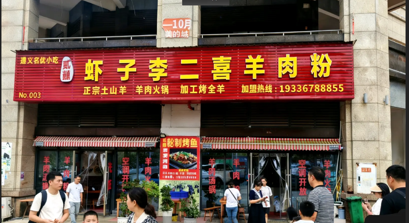 (转让)正在营业遵义羊肉粉，年毛收入最少30W